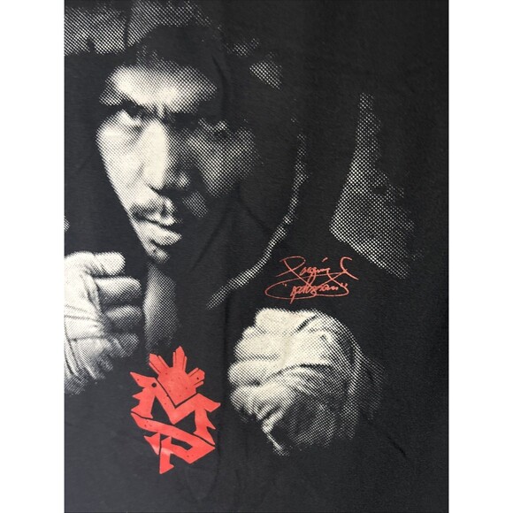 XL Manny Pacquiao Black Graphic Team Pacquiao Blue House T-Shirt Boxing - Picture 3 of 6